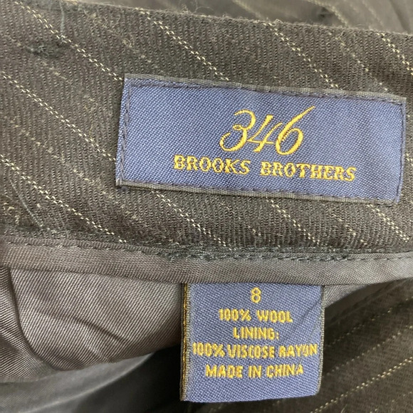 Brooks Brothers 346 Trouser Pants Women’s Size 8 Blue Stripes 100% Wool - Picture 13 of 14